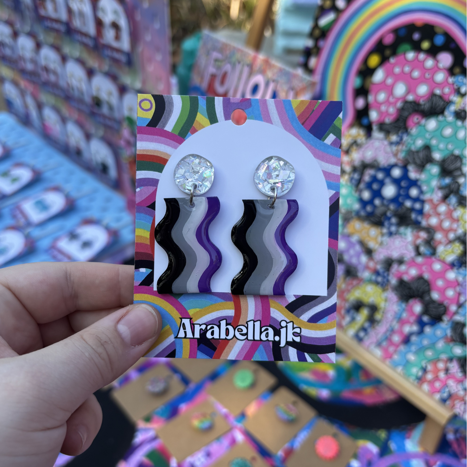 pride flag earrings