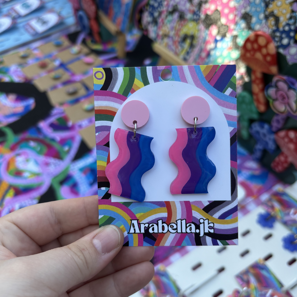 bisexual flag earrings 
