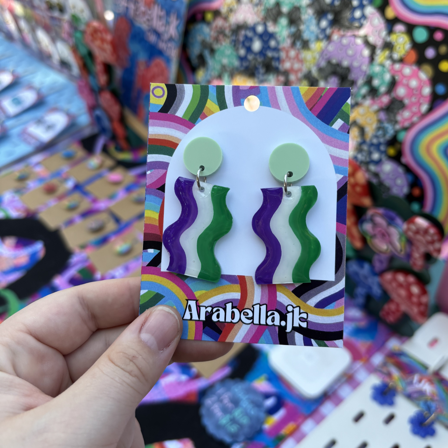 pride flag earrings