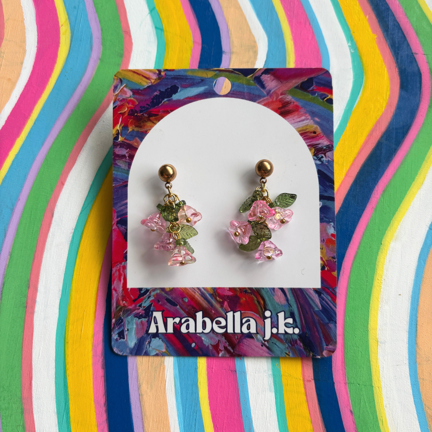 beaded flower earrings