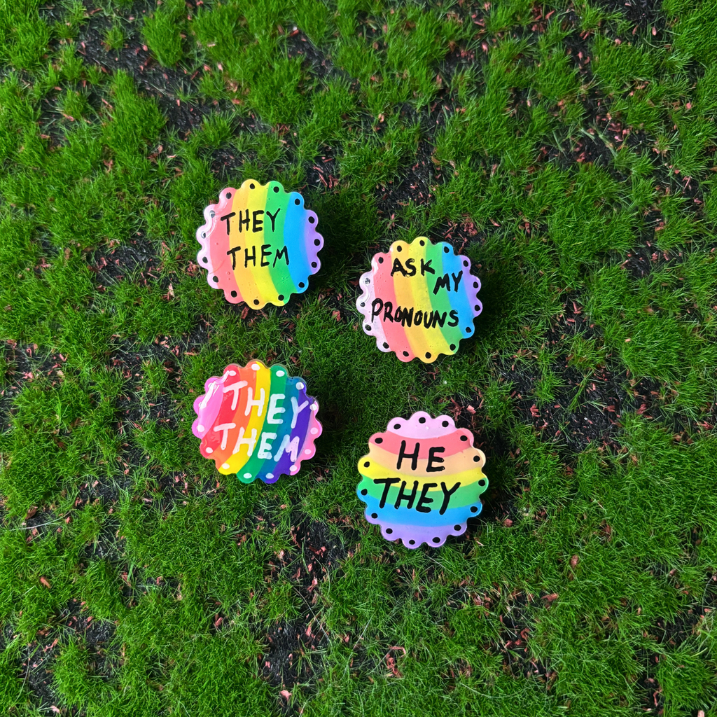 rainbow pro-noun pins