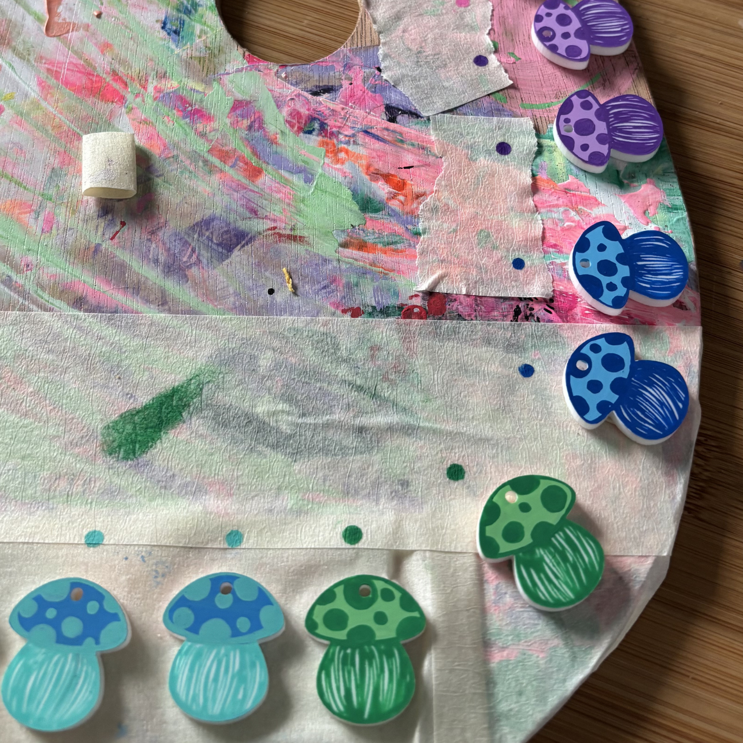 button mushroom earrings